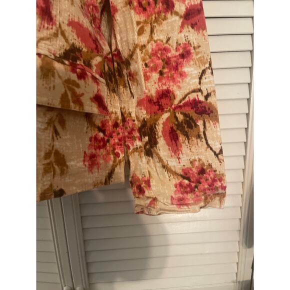 J Jill Floral Suede Like Blazer Size XL Multicolor Button Down Long Sleeve - Picture 4 of 8